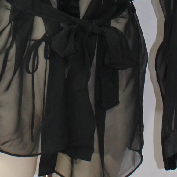 Marilyn Monroe by Warner's Womens  Black Sheet Dragon Embroidered Robe sz Medium - Picture 9 of 9